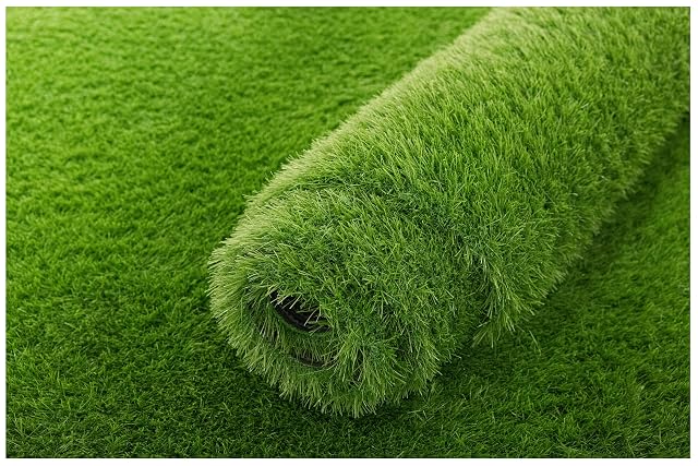 Tall-pile artificial grass mat with latex backing