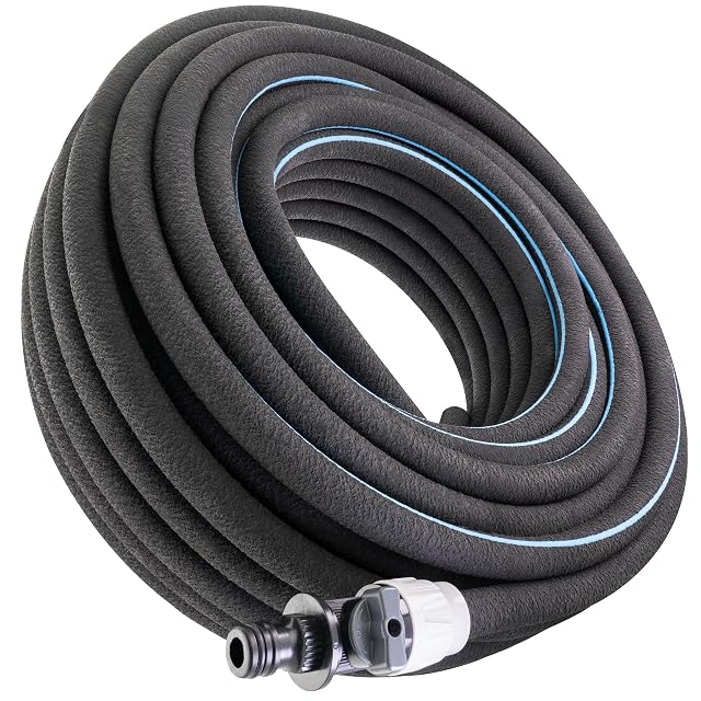 Fifty metre black soaker hose with quick coupling and hand valve