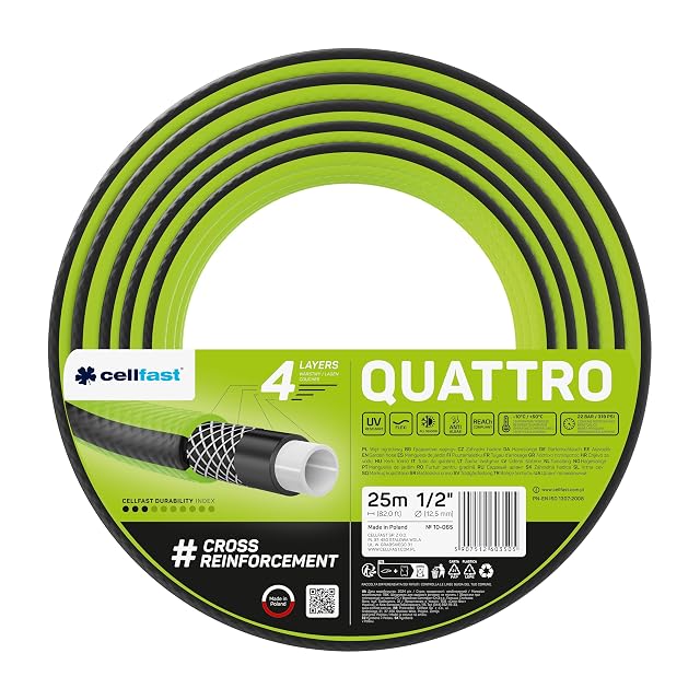 Cellfast Quattro four-layer garden hose coiled