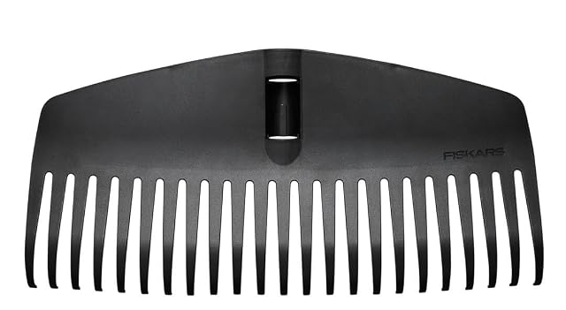 Black plastic leaf rake head without handle