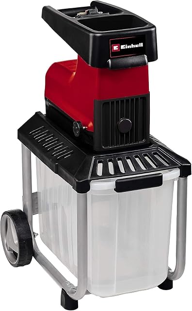 Einhell GC-RS 60 CB quiet roller shredder with a transparent 60-litre collection box