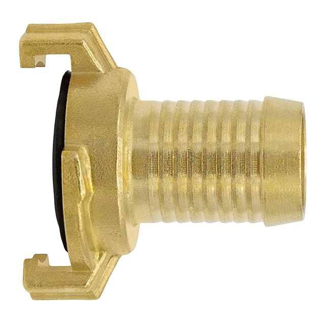 Brass GEKA claw coupling with ribbed hose tail