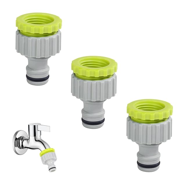 Set of three garden tap adapters for hose connection