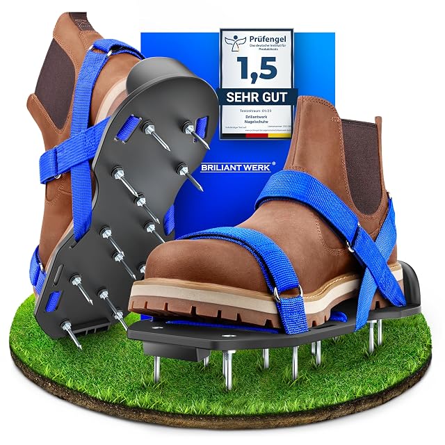 Spiked aerator overshoes with straps and steel nails