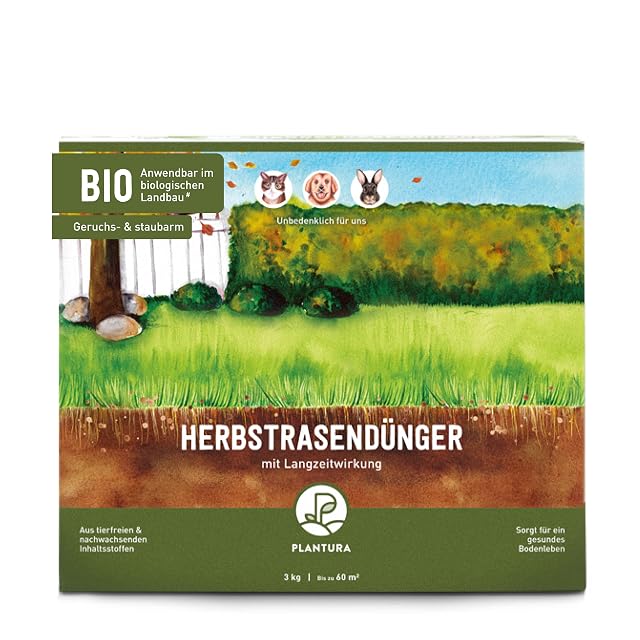 Three kilogram bag of organic autumn lawn fertiliser