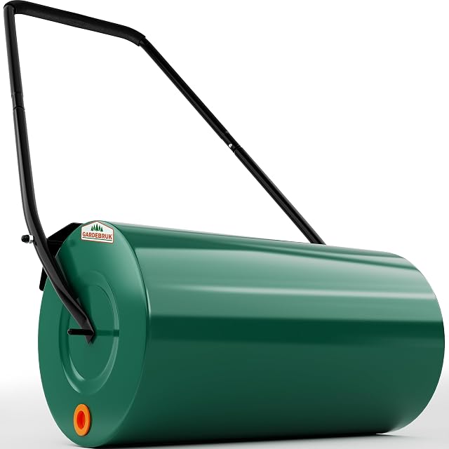 Gardebruk 60 cm steel lawn roller with padded handle and scraper