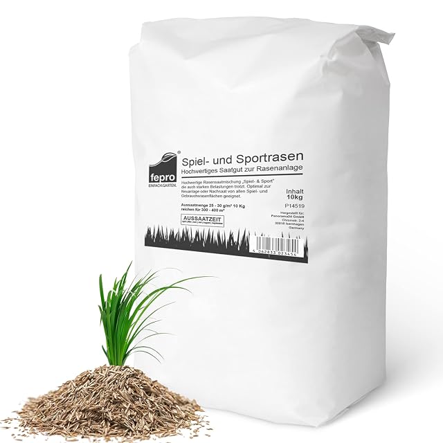 Ten kilogram sack of sport and play lawn seed
