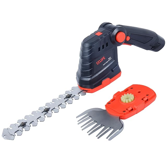 Cordless 2-in-1 grass and hedge shears with removable battery