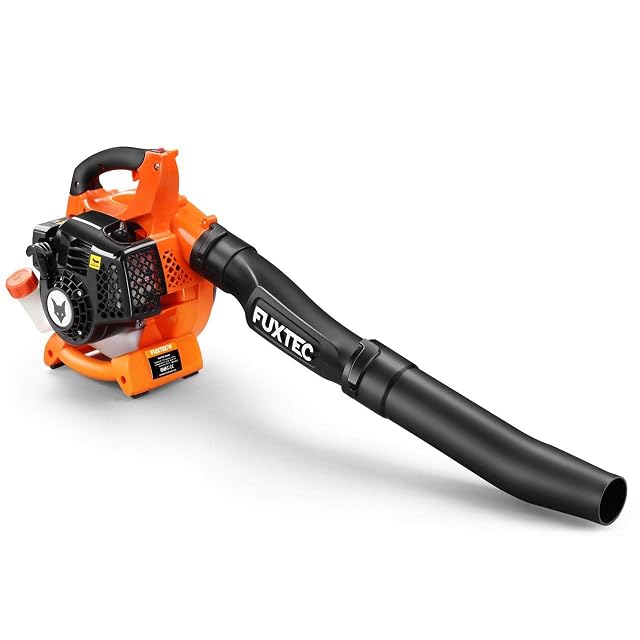 FUXTEC FX-LB126 petrol leaf blower with curved and straight blow tubes