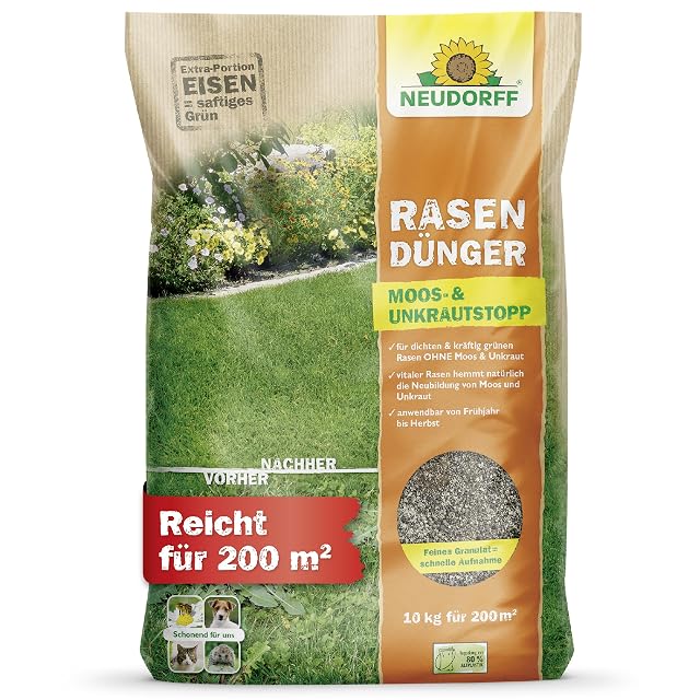 Neudorff moss and weed stop lawn fertiliser 10 kg