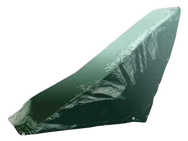Dark green polyethylene lawnmower cover with metal eyelets