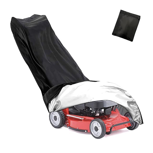 WFYBMB 210D Oxford lawnmower cover with adjustable hem drawcord