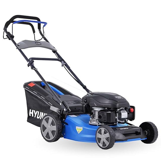 HYUNDAI LM4622G petrol lawnmower with a 46 cm powder-coated metal deck