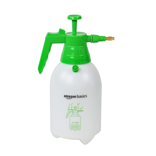 Two litre plastic pressure sprayer with lockable trigger