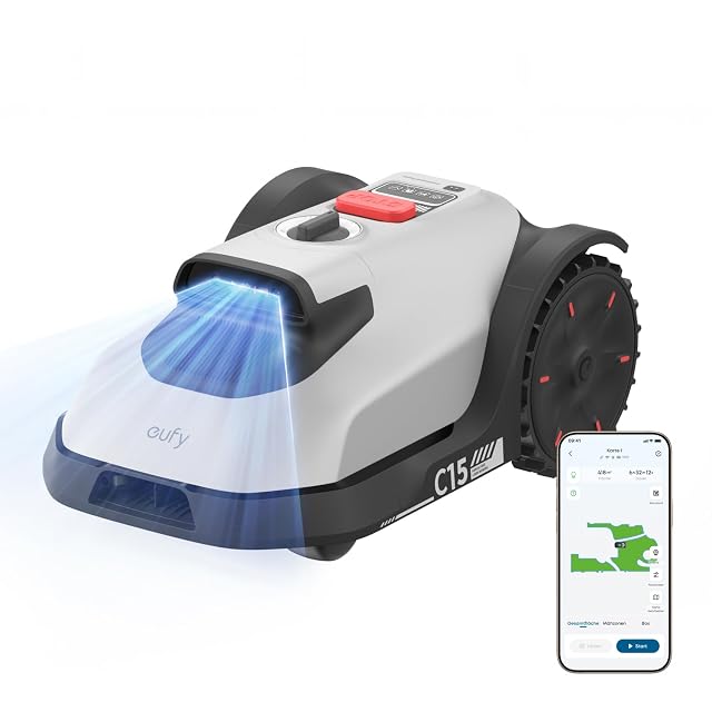 Anker eufy C15 robot lawnmower with camera navigation and edge-riding cutting