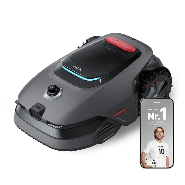 MOVA LiDAX Ultra 1200 robot lawnmower with 3D LiDAR navigation and off-road wheels