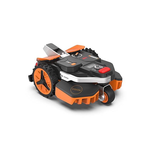 WORX Landroid Vision WR206E.1 robot lawnmower with a full-HD camera and charging station