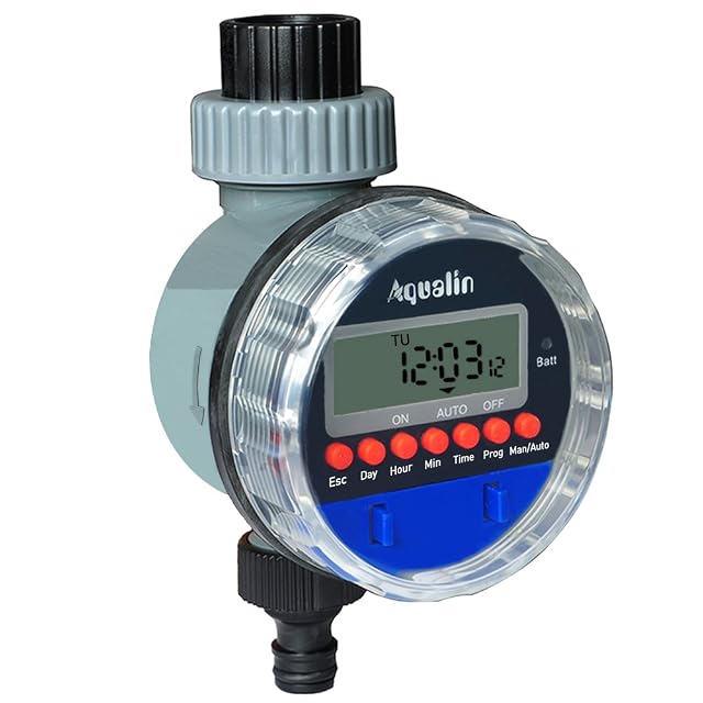 Aqualin YL21026 water timer with an LCD display and ¾ inch tap thread